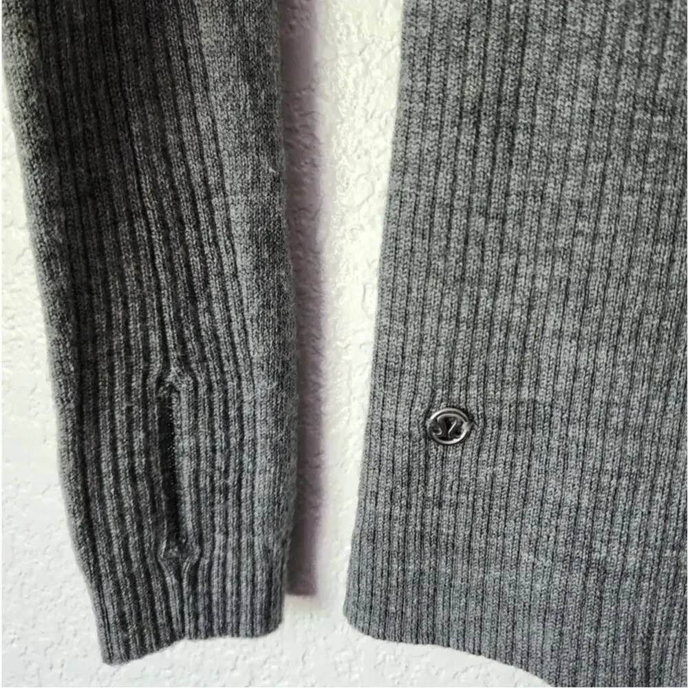 Lululemon Sweat And Savasana Sweater Heathered Medium Grey Merino Wool Cashfeel